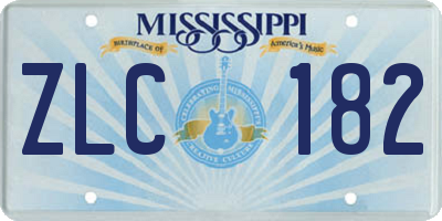 MS license plate ZLC182