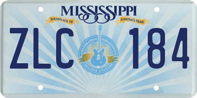 MS license plate ZLC184