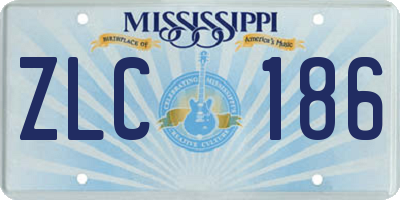 MS license plate ZLC186