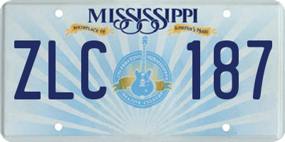MS license plate ZLC187
