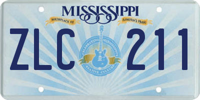 MS license plate ZLC211
