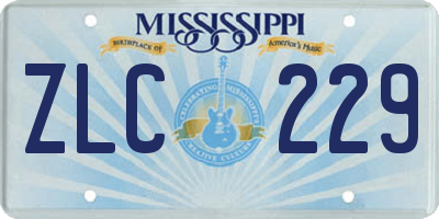 MS license plate ZLC229