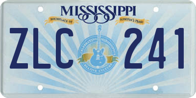 MS license plate ZLC241