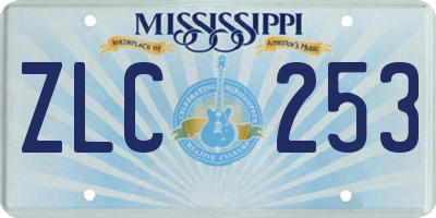 MS license plate ZLC253