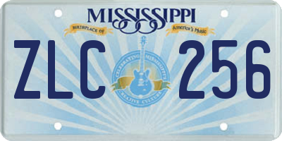 MS license plate ZLC256