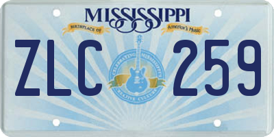 MS license plate ZLC259