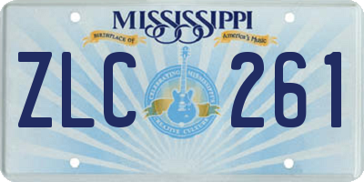 MS license plate ZLC261