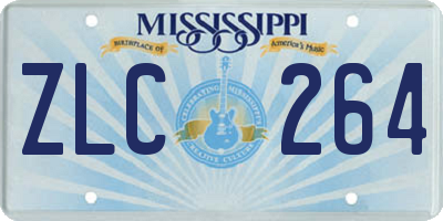 MS license plate ZLC264