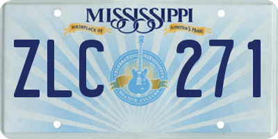 MS license plate ZLC271