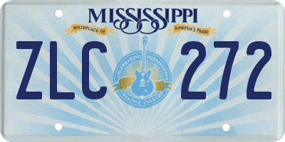 MS license plate ZLC272