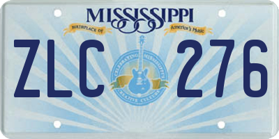 MS license plate ZLC276