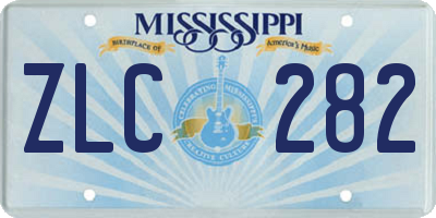 MS license plate ZLC282