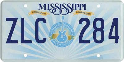 MS license plate ZLC284