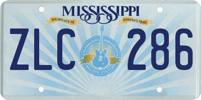MS license plate ZLC286
