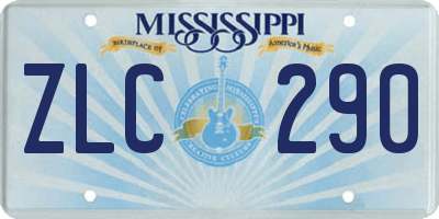 MS license plate ZLC290