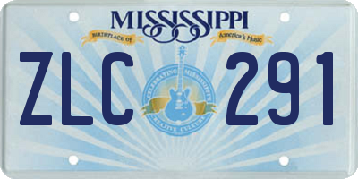 MS license plate ZLC291