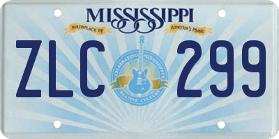 MS license plate ZLC299