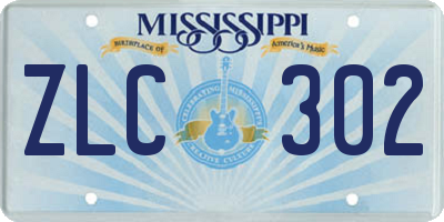 MS license plate ZLC302