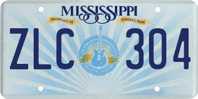 MS license plate ZLC304