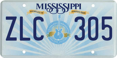 MS license plate ZLC305