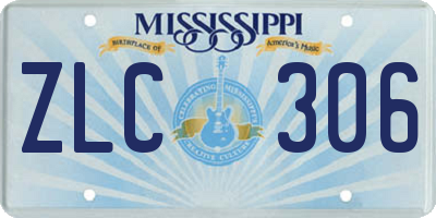 MS license plate ZLC306