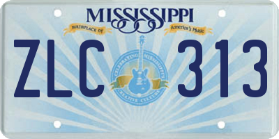 MS license plate ZLC313