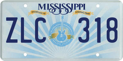 MS license plate ZLC318