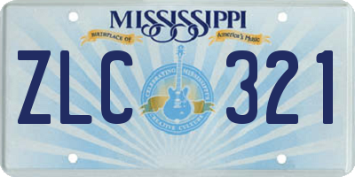 MS license plate ZLC321