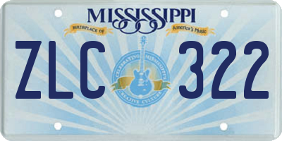MS license plate ZLC322