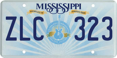 MS license plate ZLC323