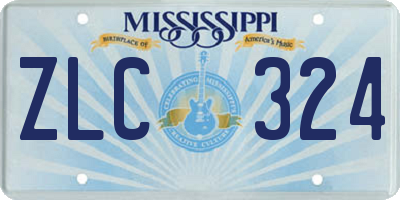 MS license plate ZLC324