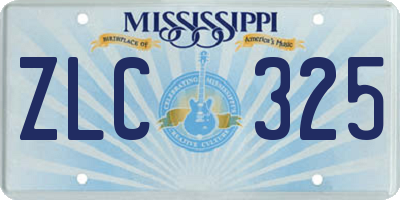 MS license plate ZLC325