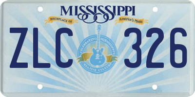 MS license plate ZLC326