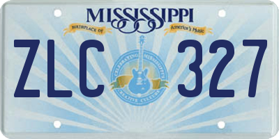 MS license plate ZLC327