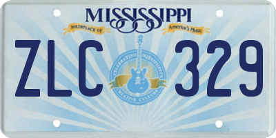 MS license plate ZLC329