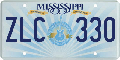 MS license plate ZLC330