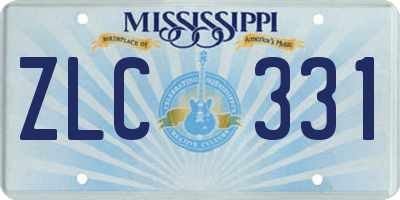 MS license plate ZLC331