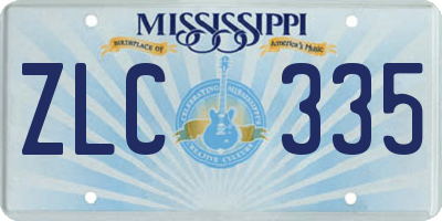 MS license plate ZLC335