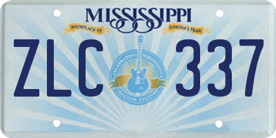 MS license plate ZLC337