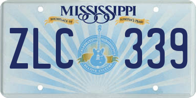 MS license plate ZLC339