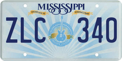 MS license plate ZLC340
