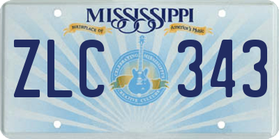 MS license plate ZLC343