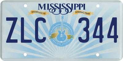 MS license plate ZLC344