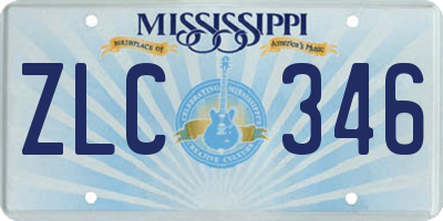 MS license plate ZLC346