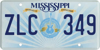 MS license plate ZLC349
