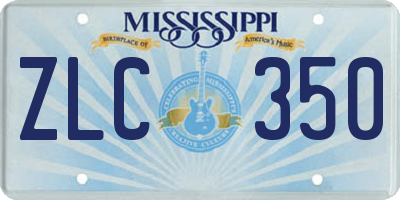 MS license plate ZLC350