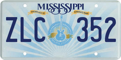MS license plate ZLC352