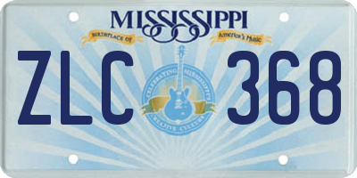 MS license plate ZLC368