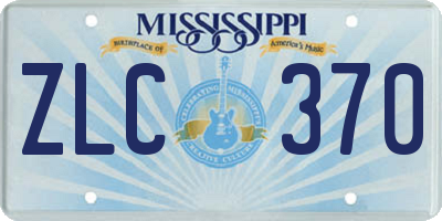 MS license plate ZLC370