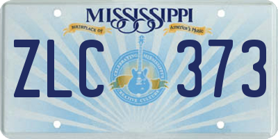 MS license plate ZLC373